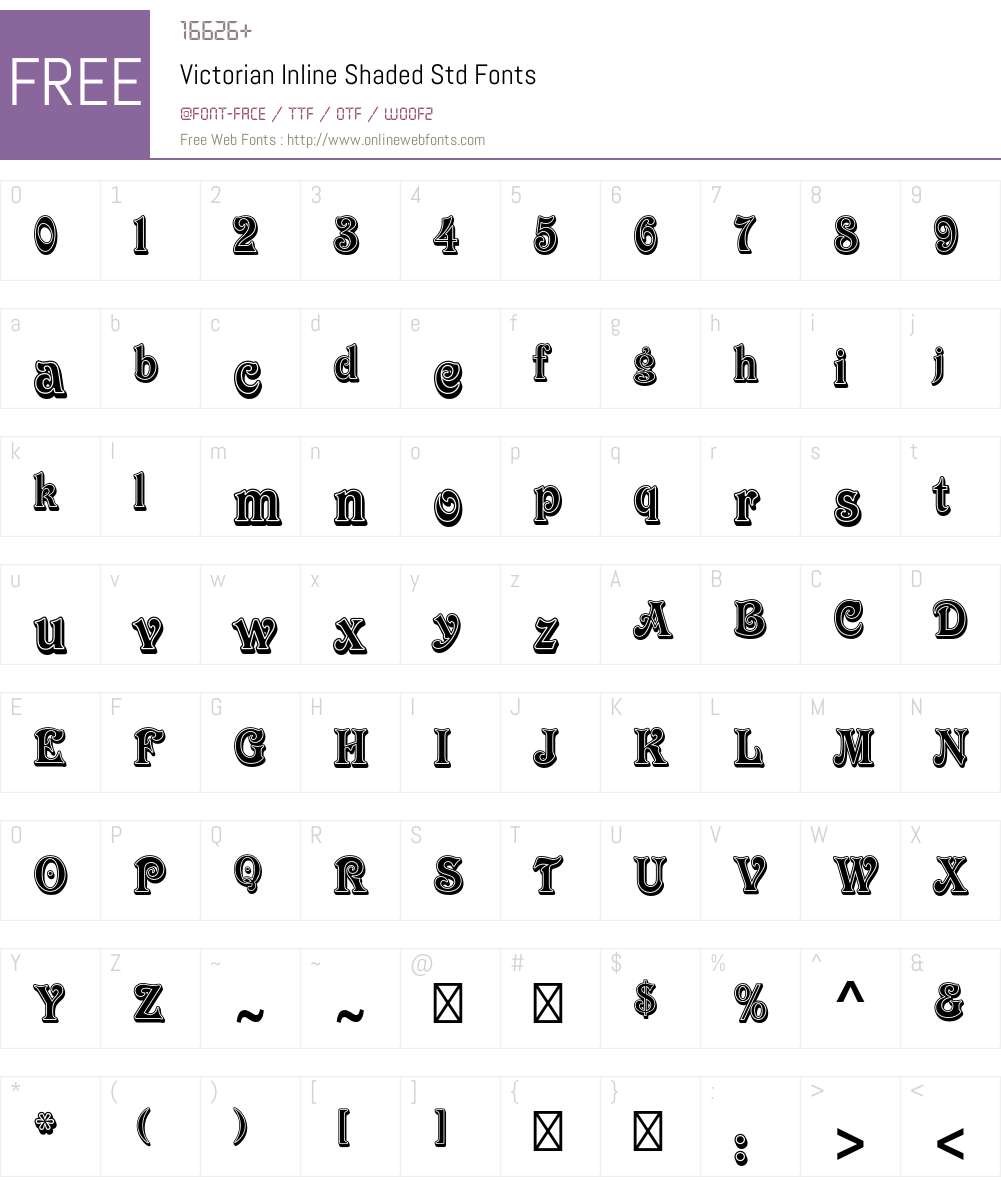 Victorian Inline Shaded Std Font Screenshots