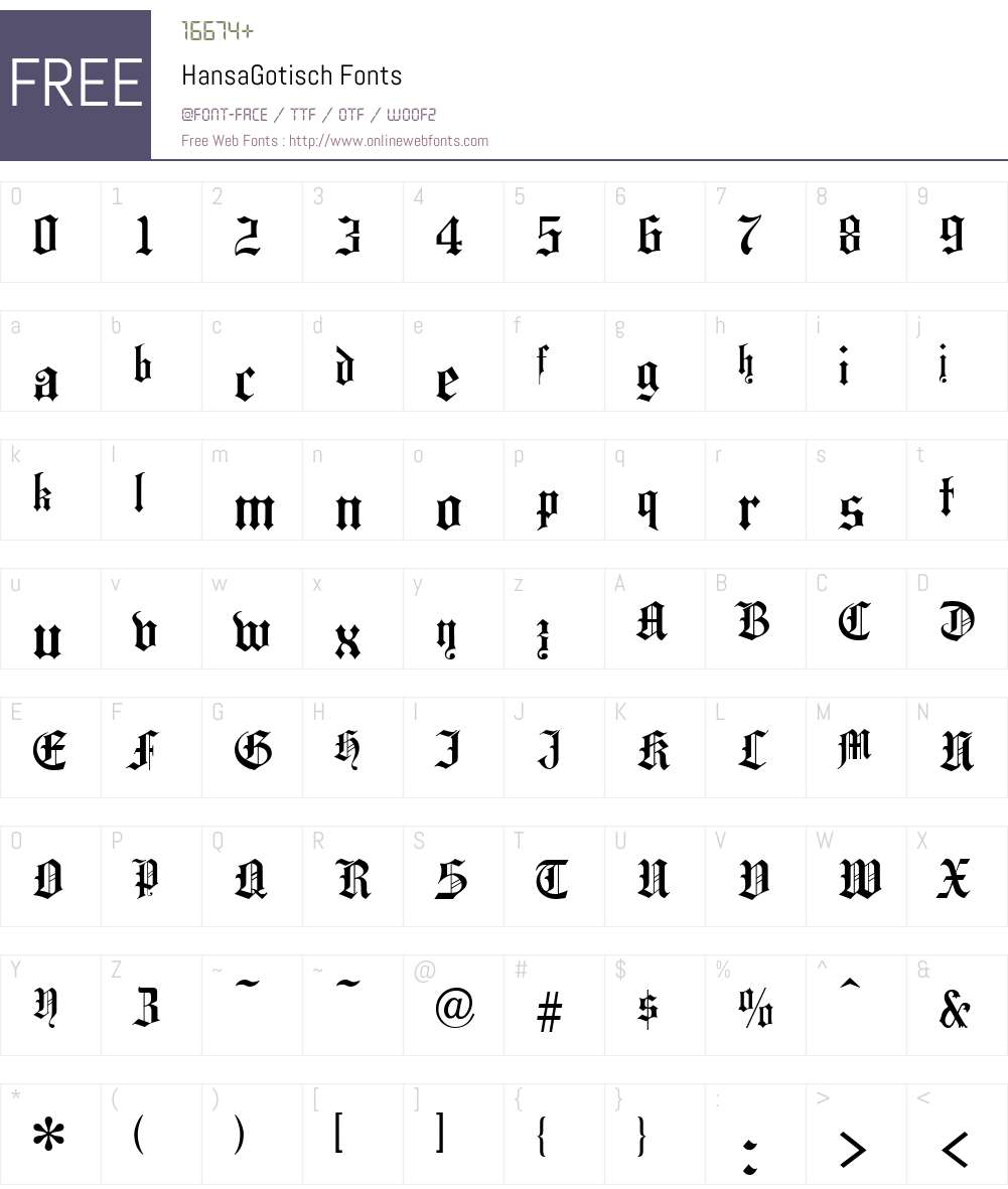 HansaGotisch Font Screenshots