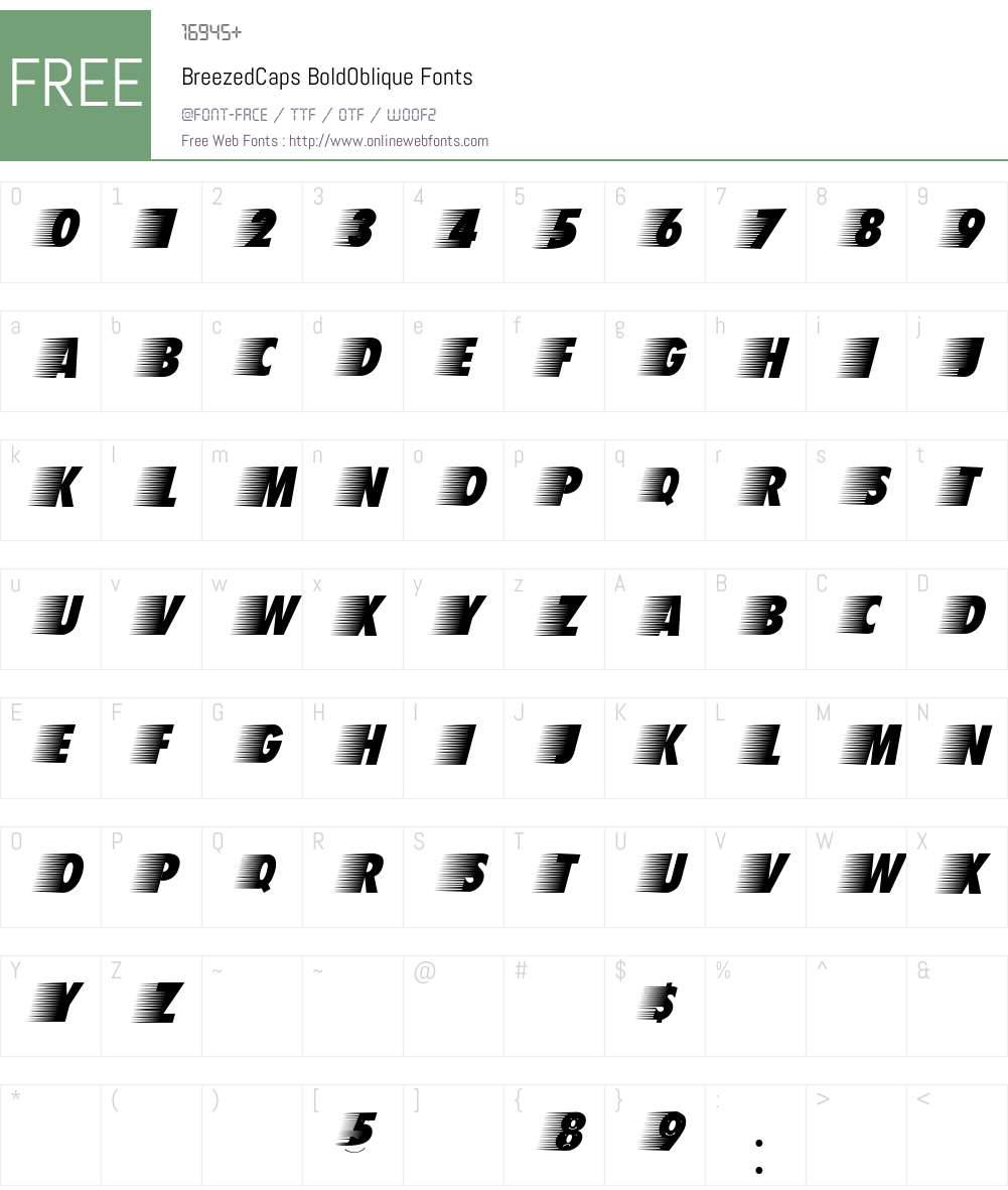 BreezedCaps Font Screenshots