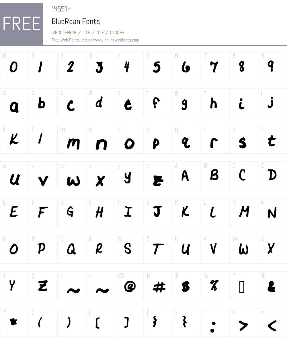 BlueRoan Font Screenshots
