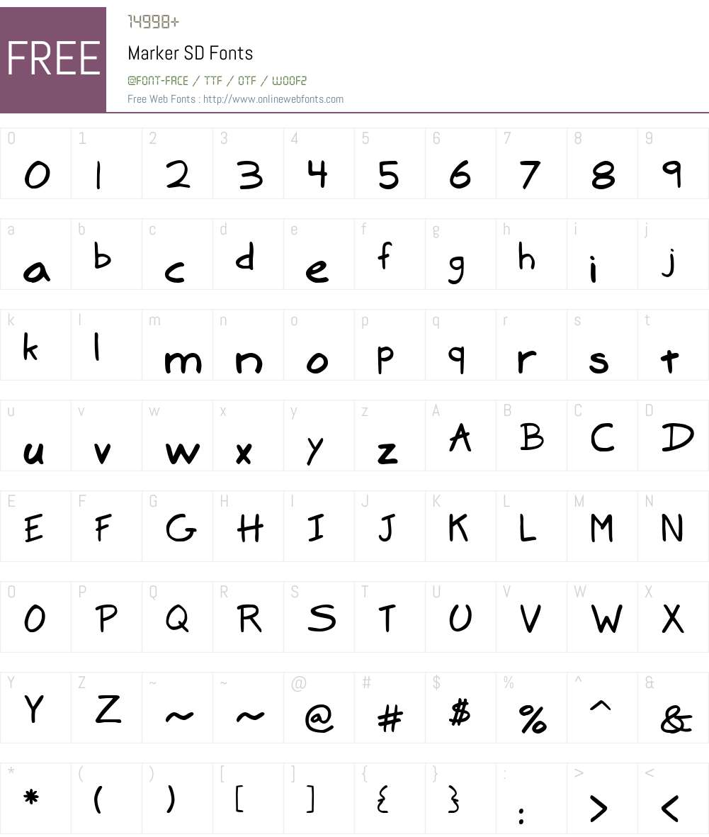 Marker SD Font Screenshots