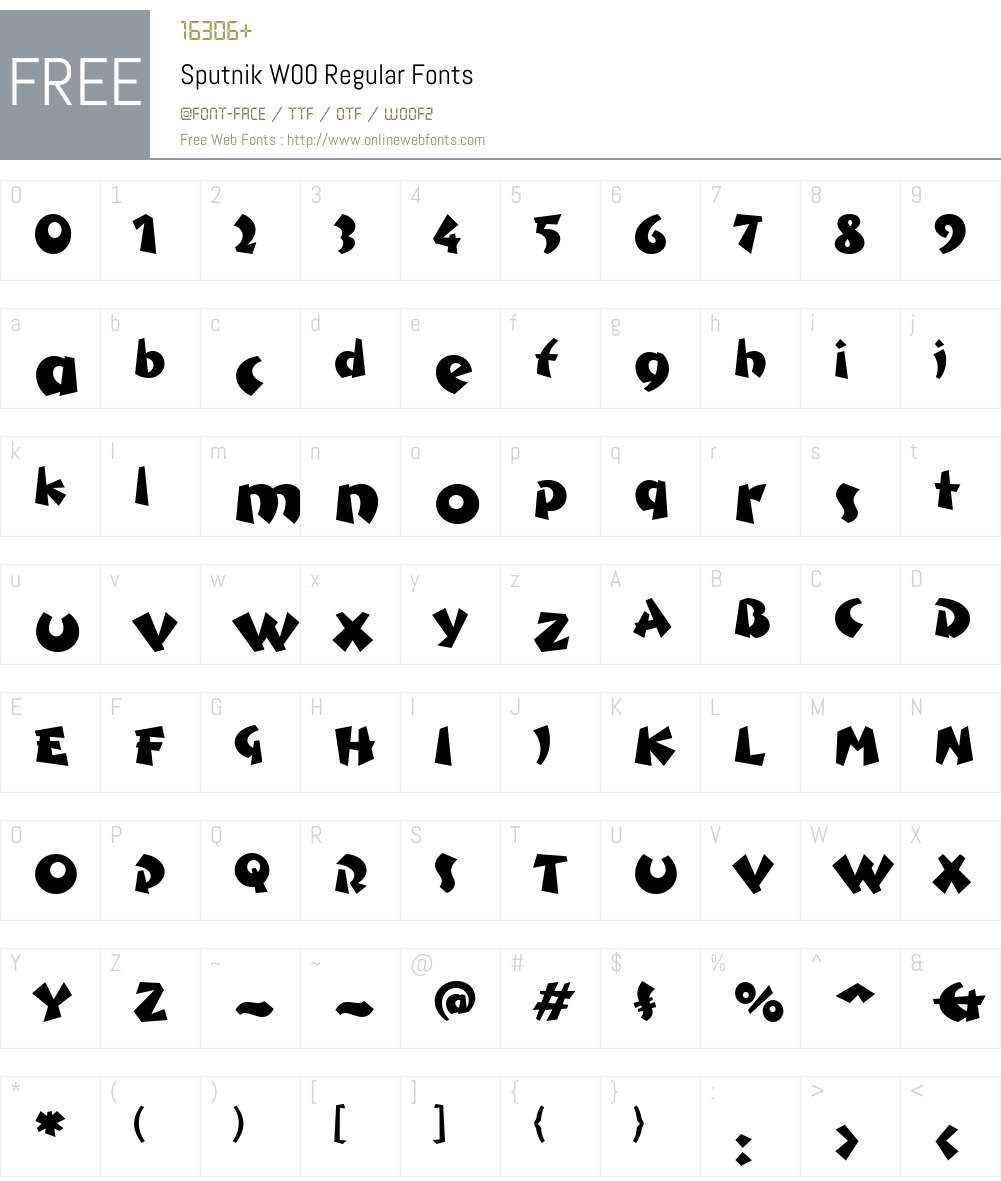 SputnikW00-Regular Font Screenshots
