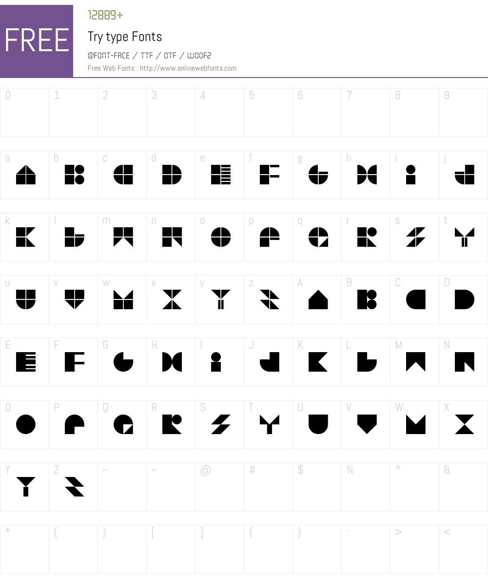 Try type Font Screenshots