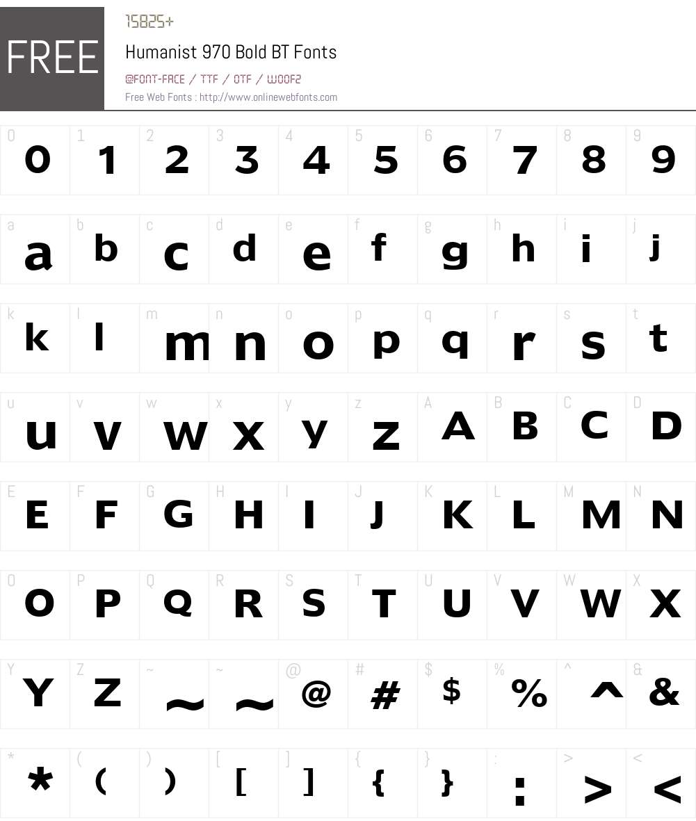 Humanst970 BT Font Screenshots