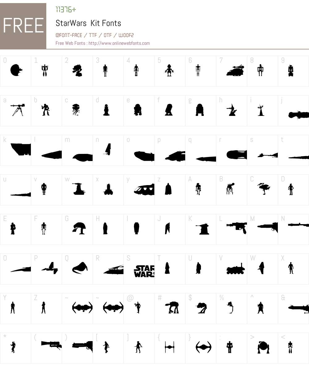 StarWars Kit Font Screenshots