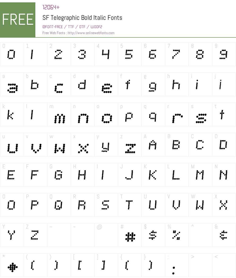 SF Telegraphic Font Screenshots