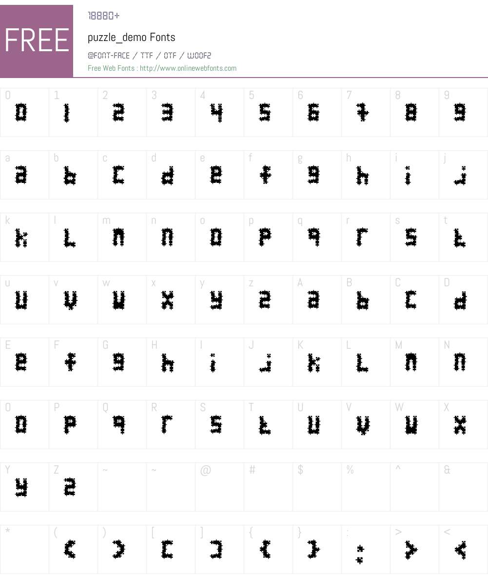 puzzle_demo Font Screenshots