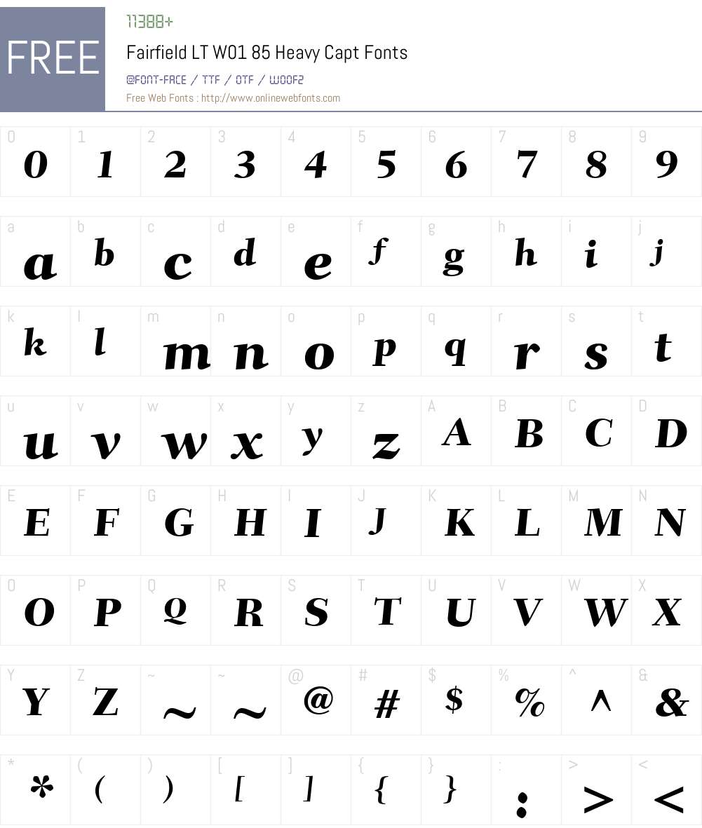 FairfieldLTW01-85HeavyCapt Font Screenshots