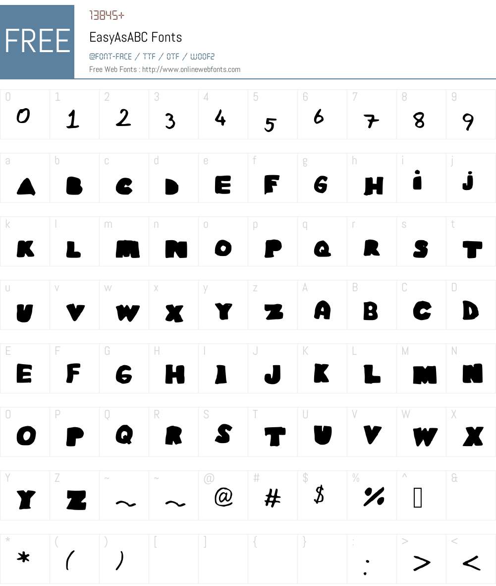 EasyAsABC Font Screenshots