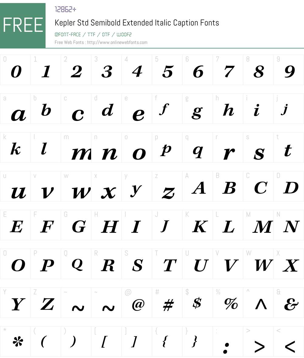 Kepler Std Font Screenshots