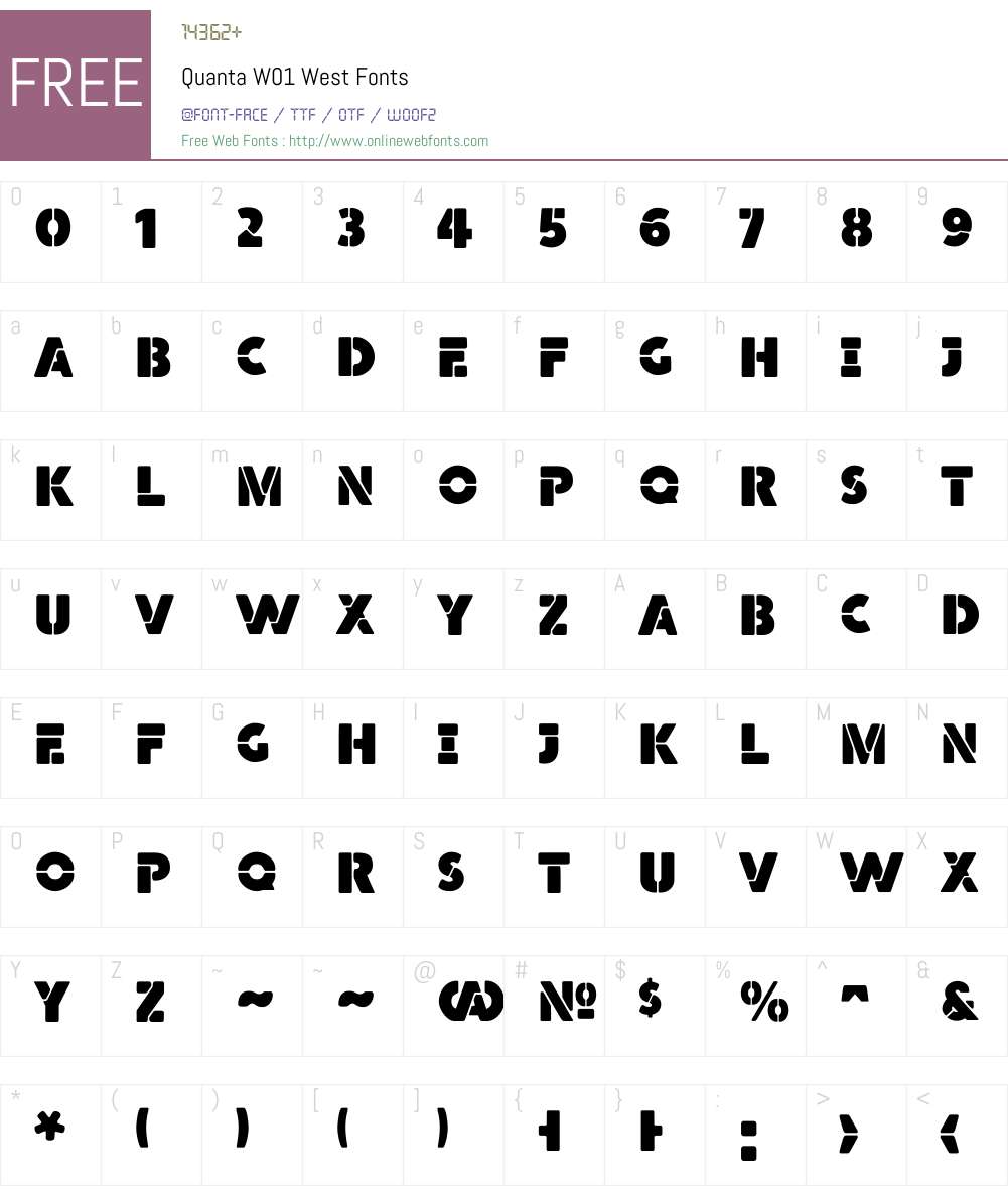QuantaW01-West Font Screenshots