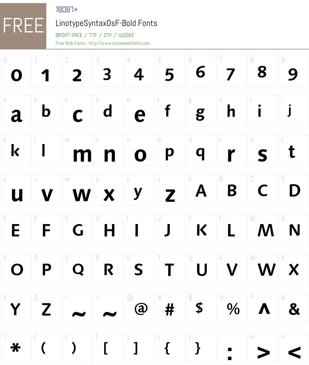 LinotypeSyntaxOsF Font Screenshots