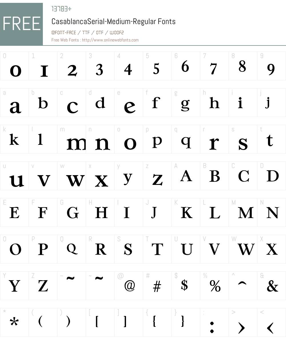 CasablancaSerial-Medium Font Screenshots