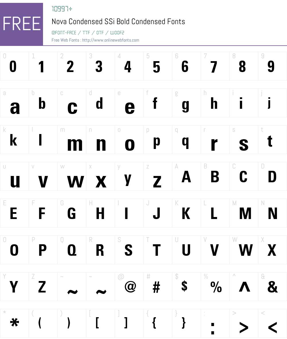 Nova Condensed SSi Font Screenshots