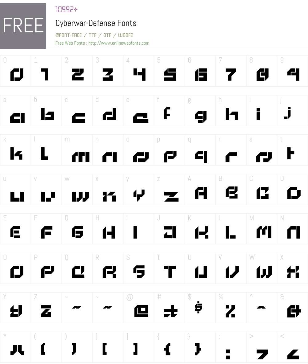 Cyberwar Font Screenshots