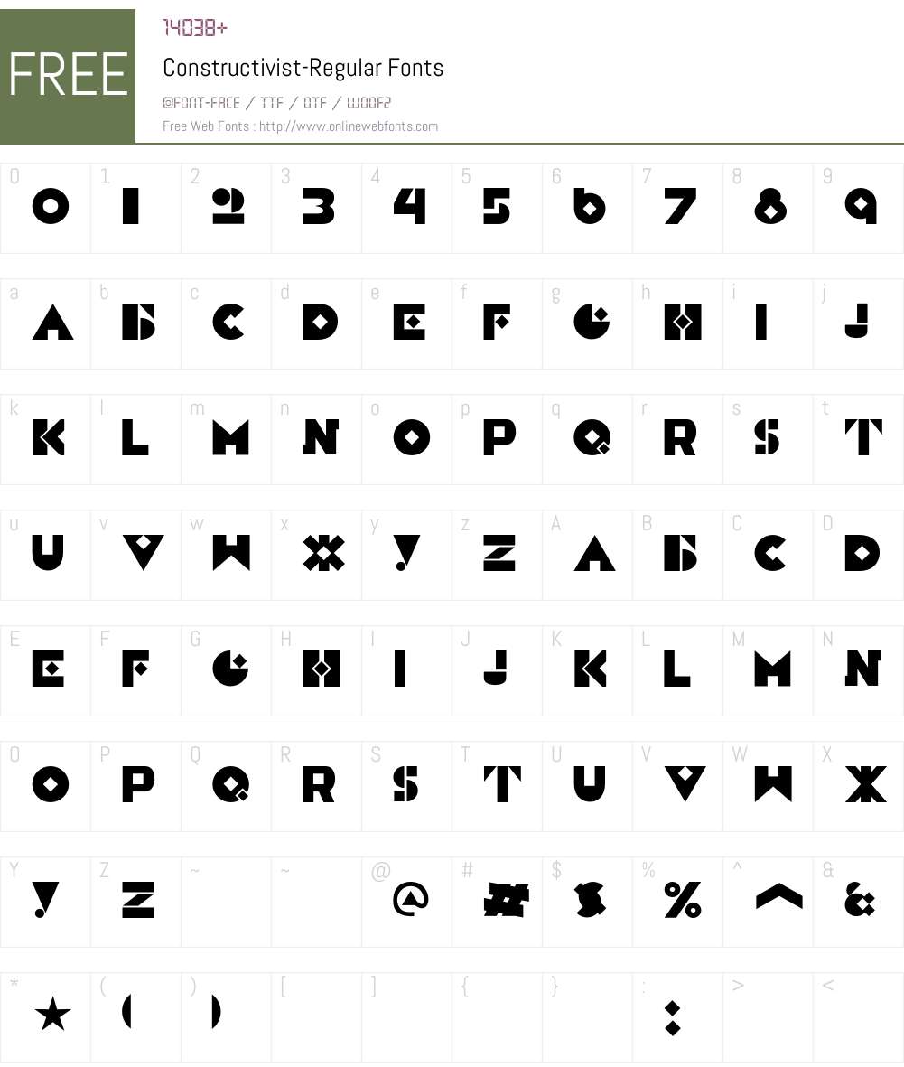 Constructivist Font Screenshots