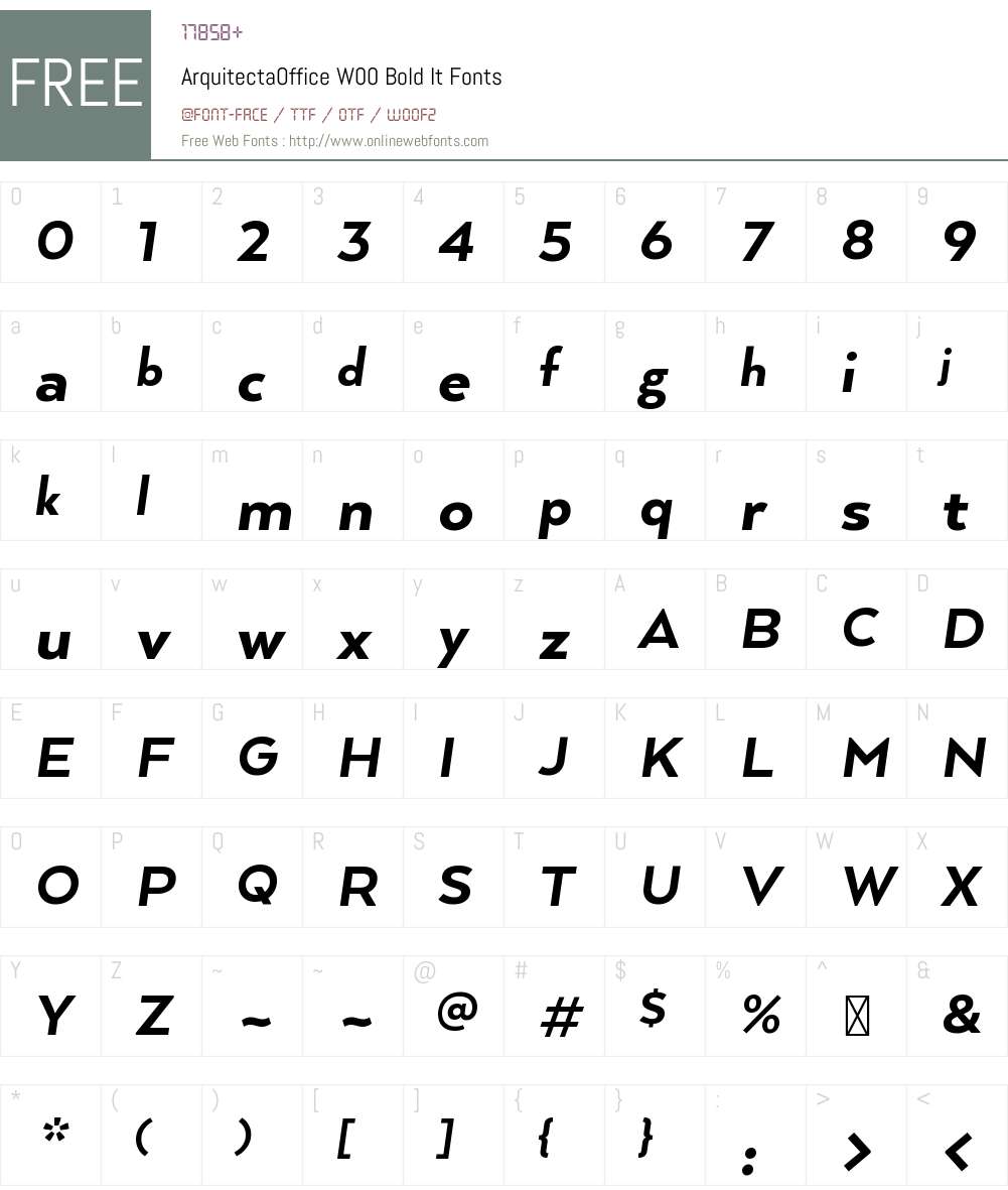ArquitectaOfficeW00-BoldIt Font Screenshots