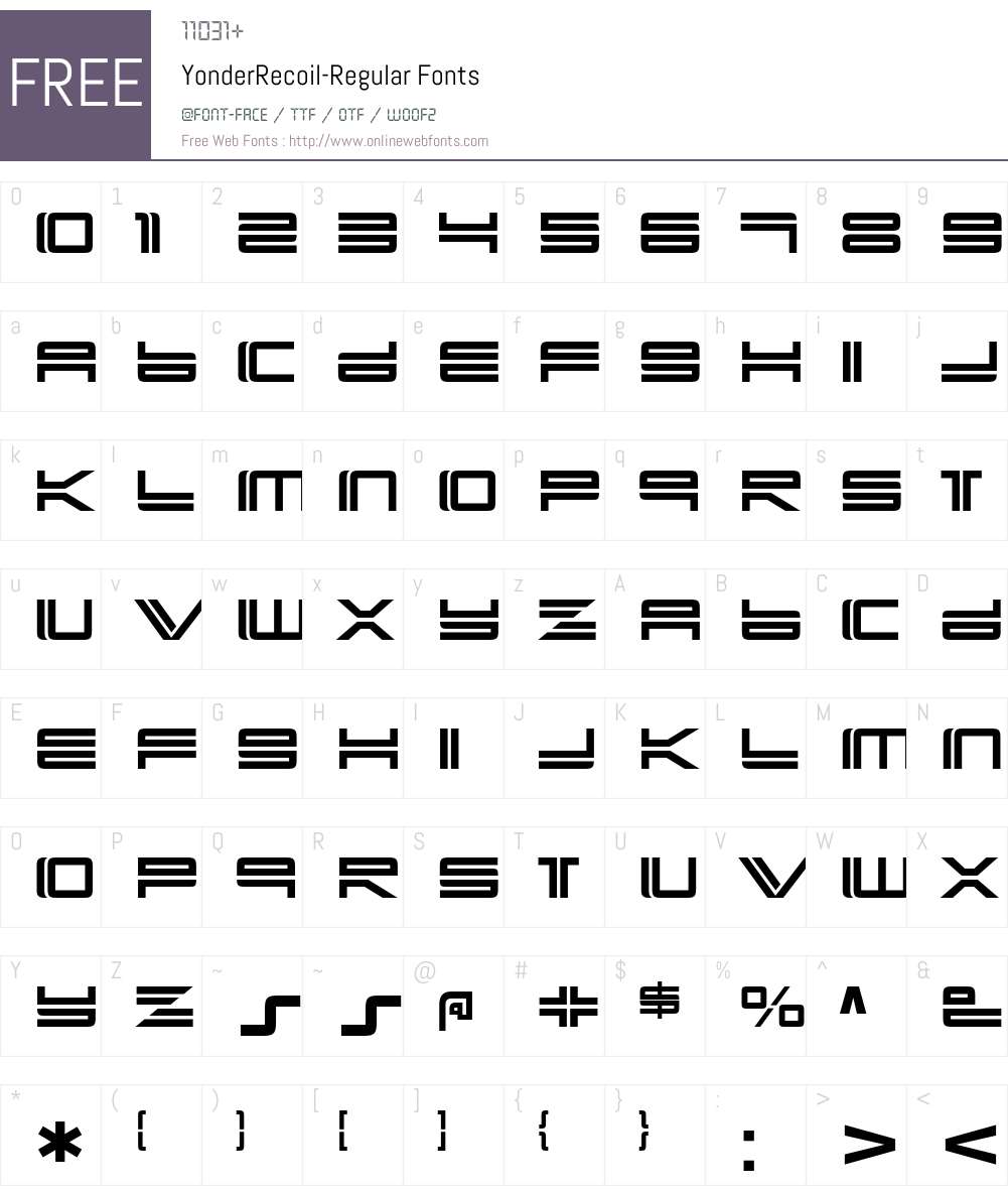 Yonder Recoil Font Screenshots