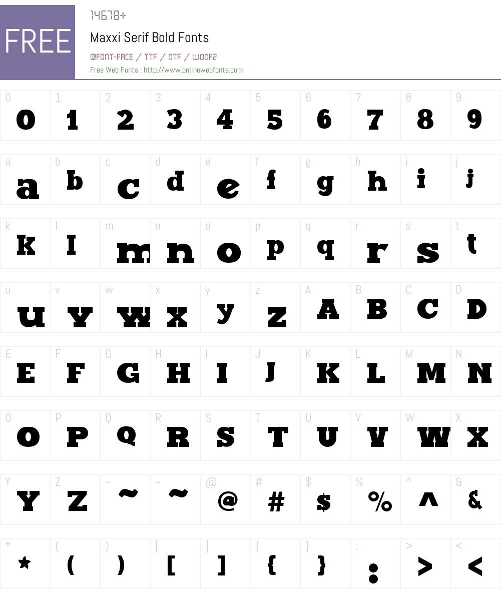 Maxxi Serif Font Screenshots