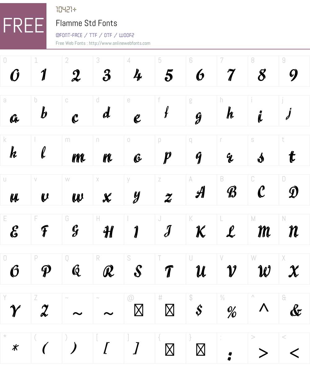 Flamme Std Font Screenshots