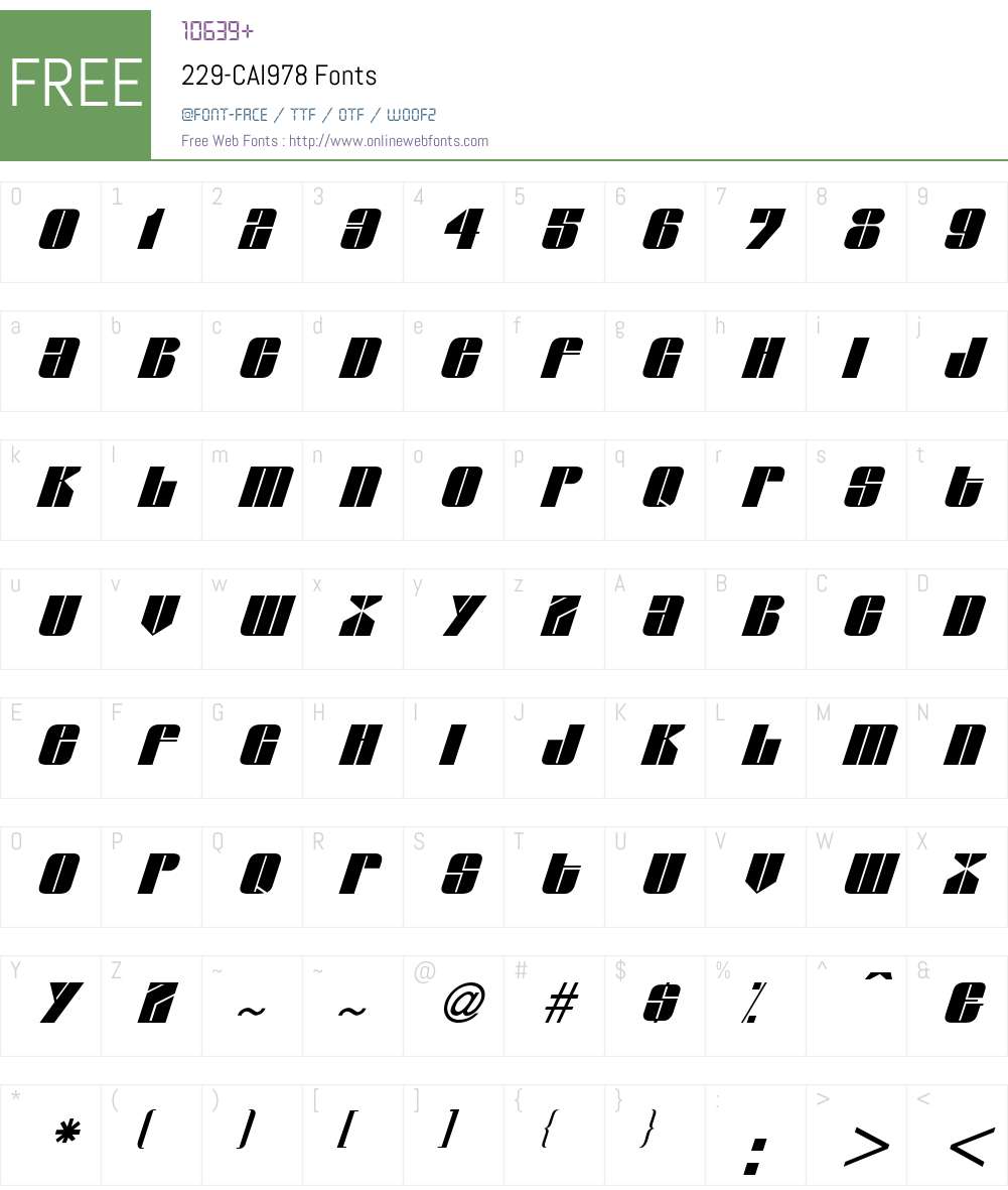 229-CAI978 Font Screenshots