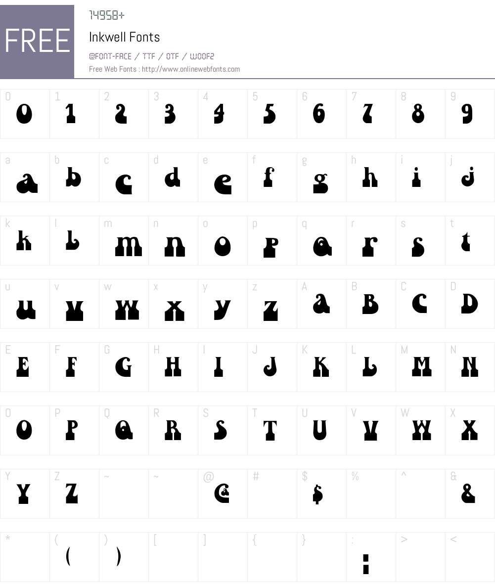 Inkwell Font Screenshots