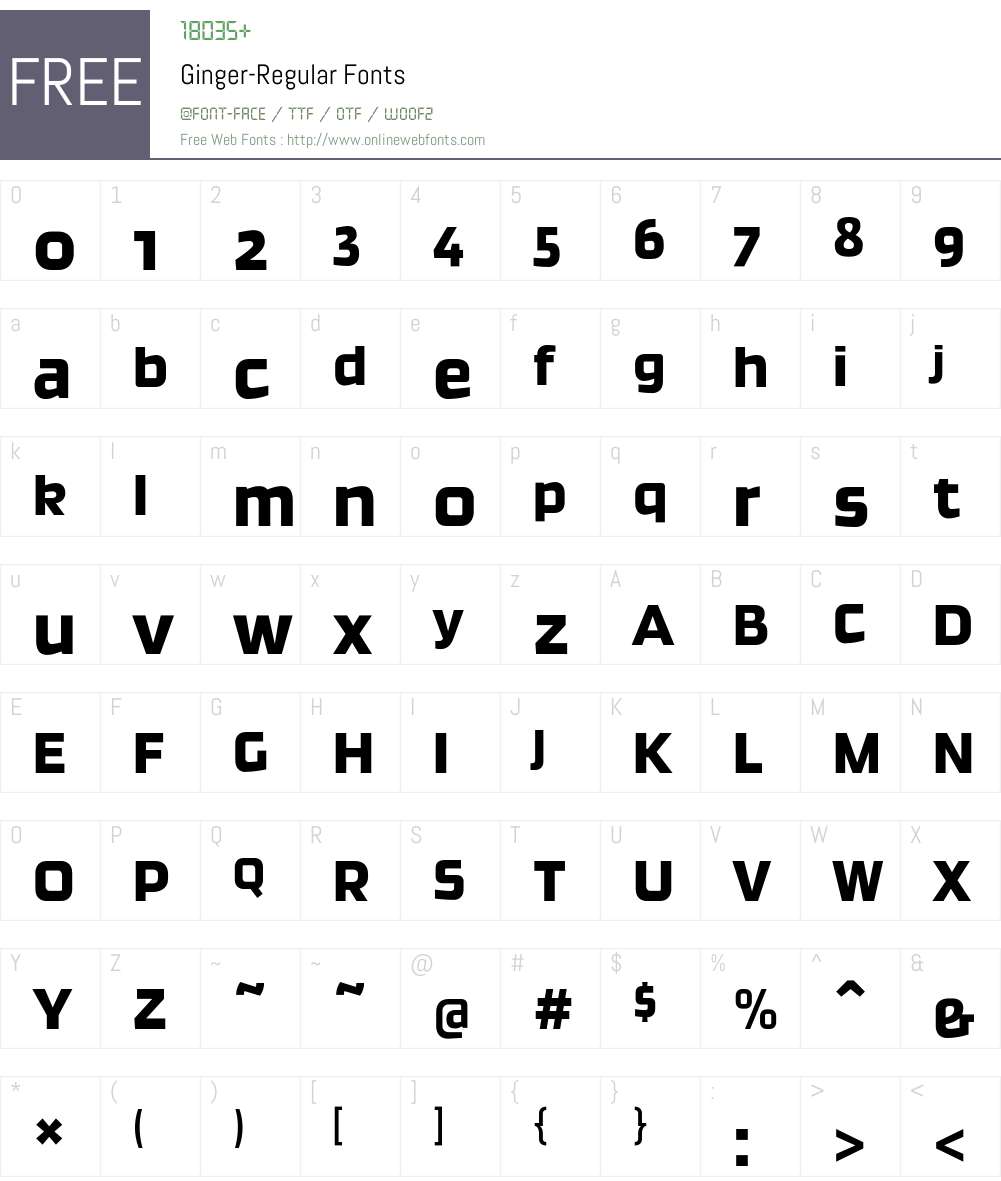 Ginger-Regular Font Screenshots