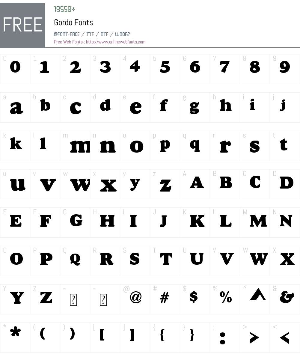Gordo Font Screenshots