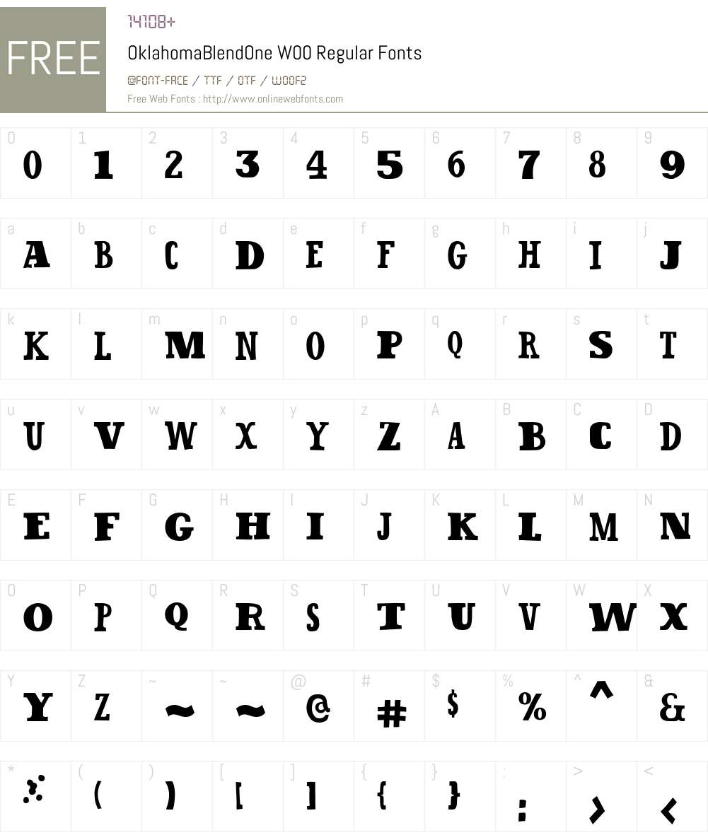 OklahomaBlendOne Font Screenshots