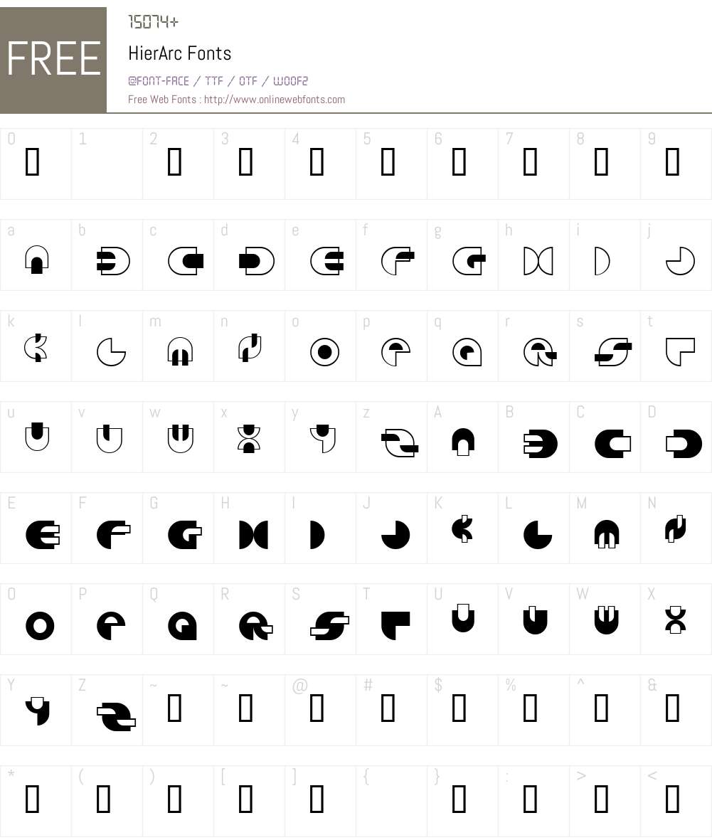 HierArc Font Screenshots