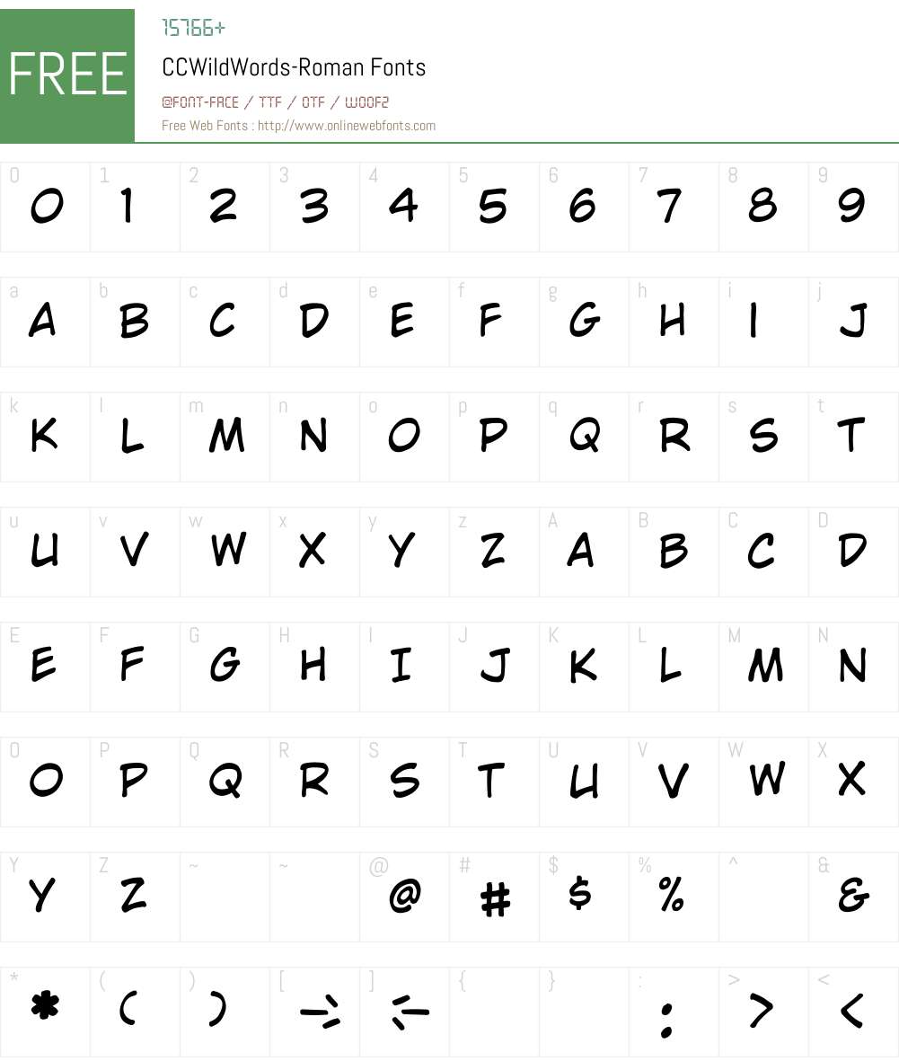 CCWildWords Font Screenshots