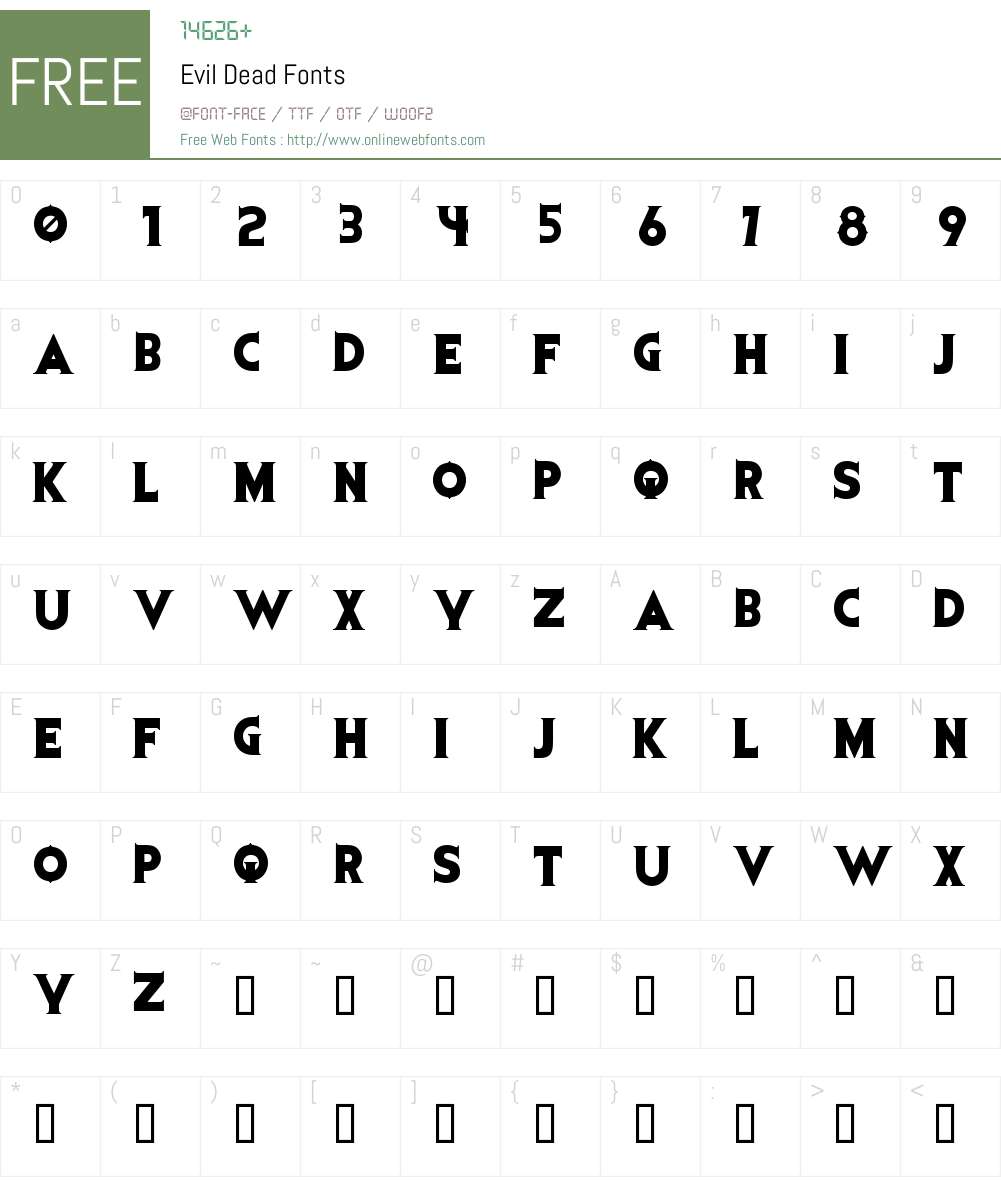 Evil Dead Font Screenshots