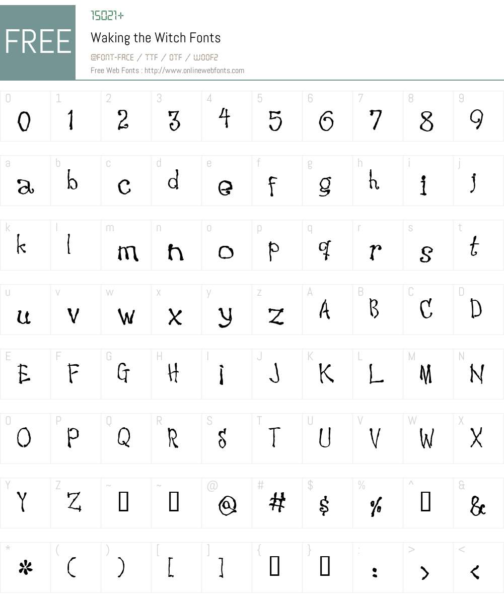 Waking the Witch Font Screenshots