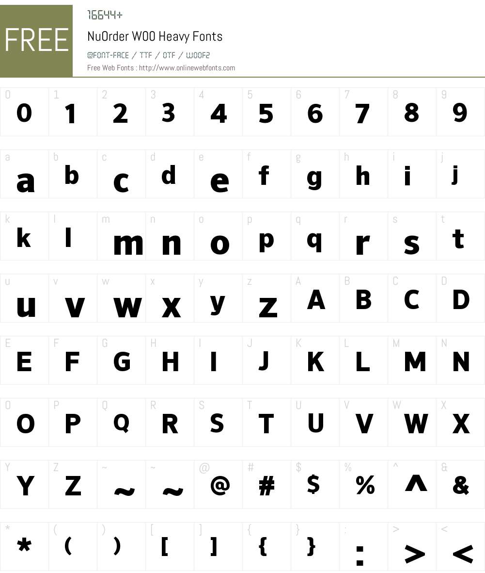 NuOrderW00-Heavy Font Screenshots