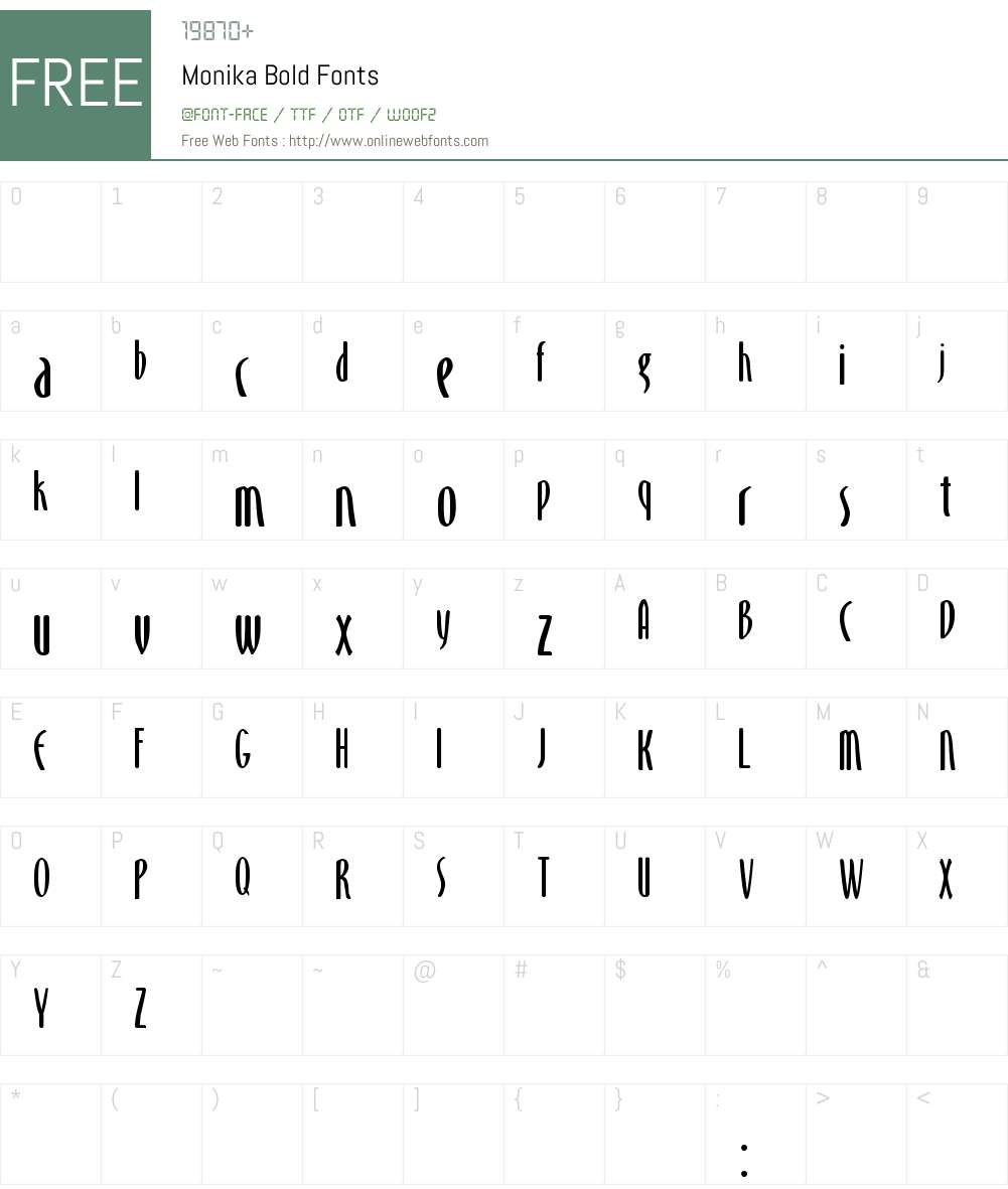 Monika Font Screenshots