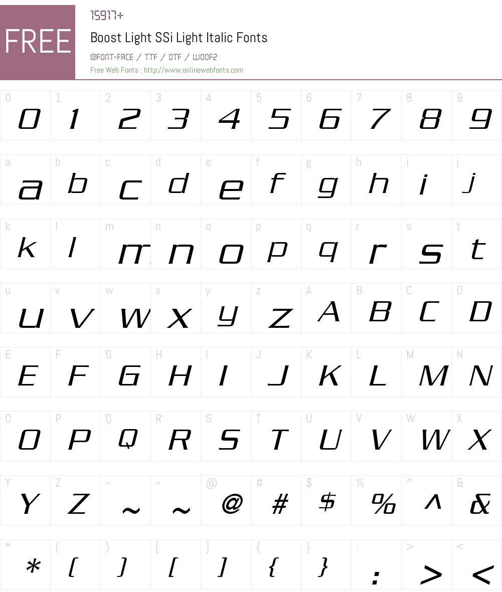 Boost Light SSi Font Screenshots