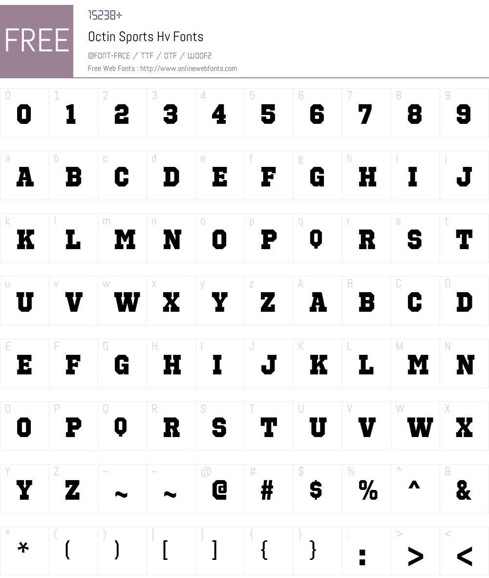 Octin Sports Font Screenshots