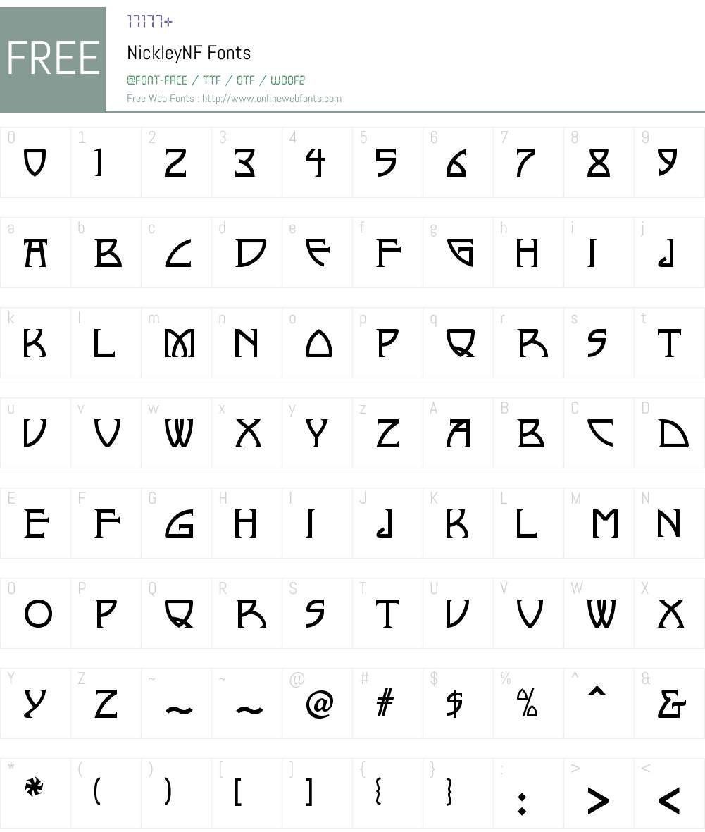 Nickley NF Font Screenshots