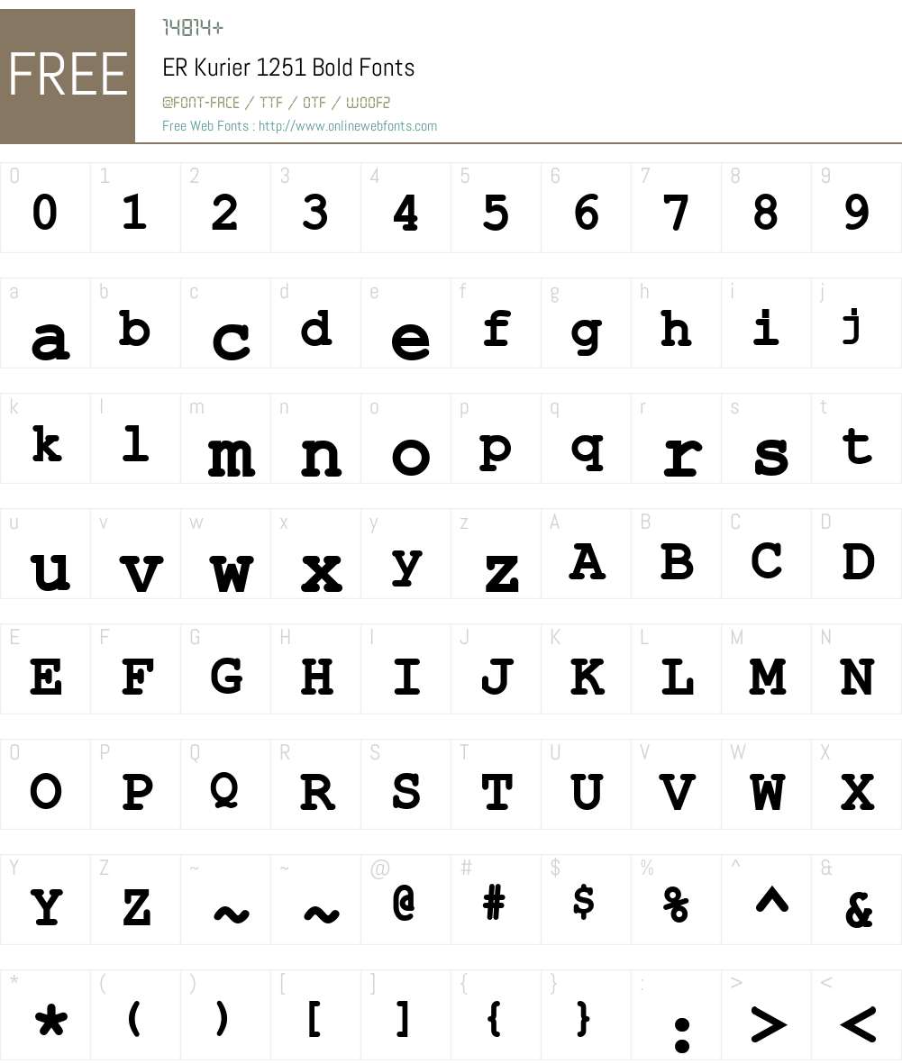 ER Kurier 1251 Font Screenshots