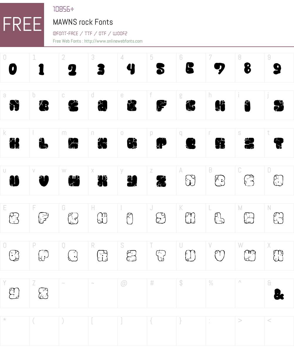 MAWNS rock Font Screenshots