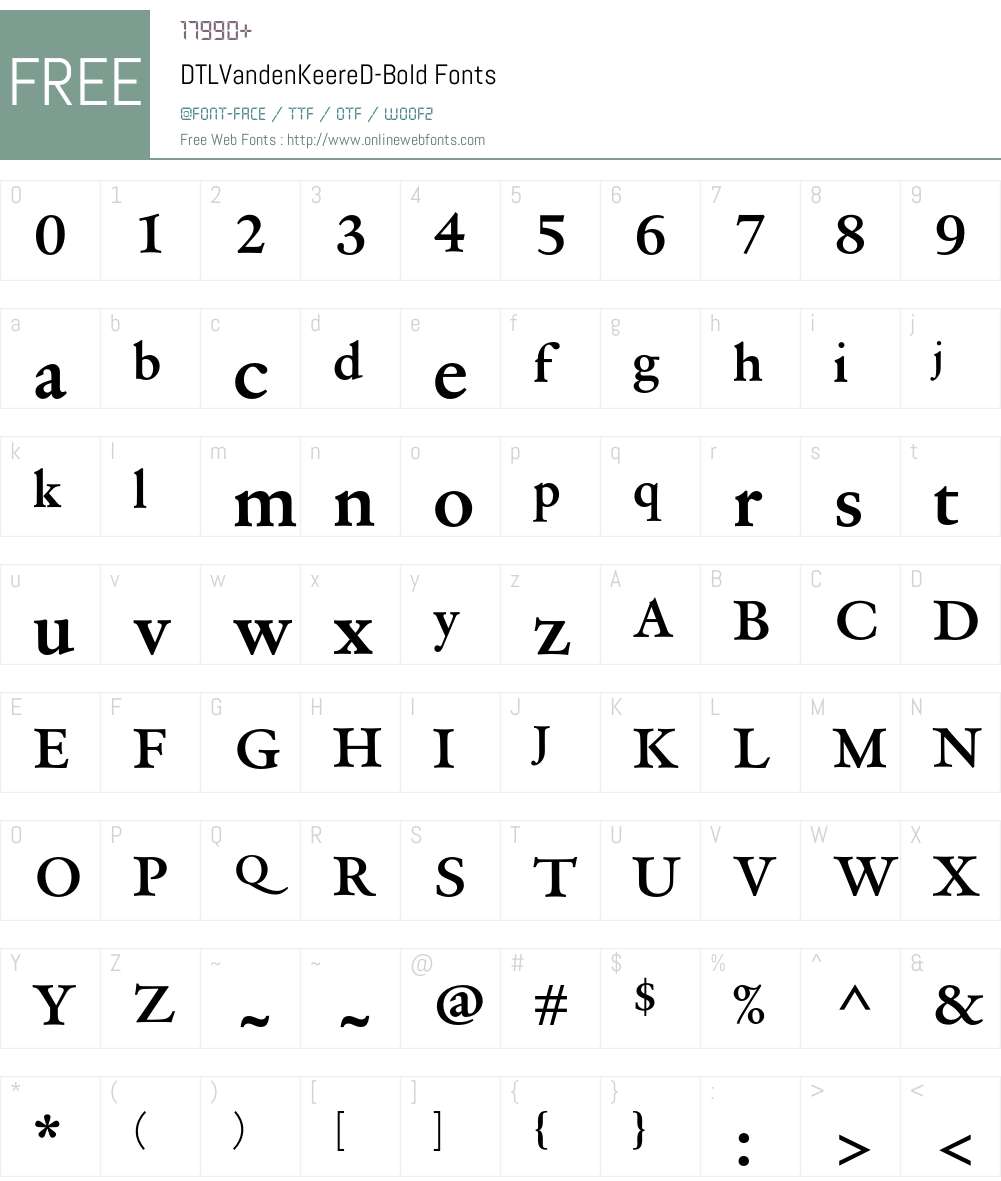 DTLVandenKeereD Font Screenshots