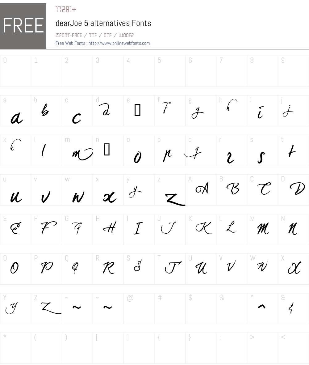 dearJoe 5 alternatives Font Screenshots