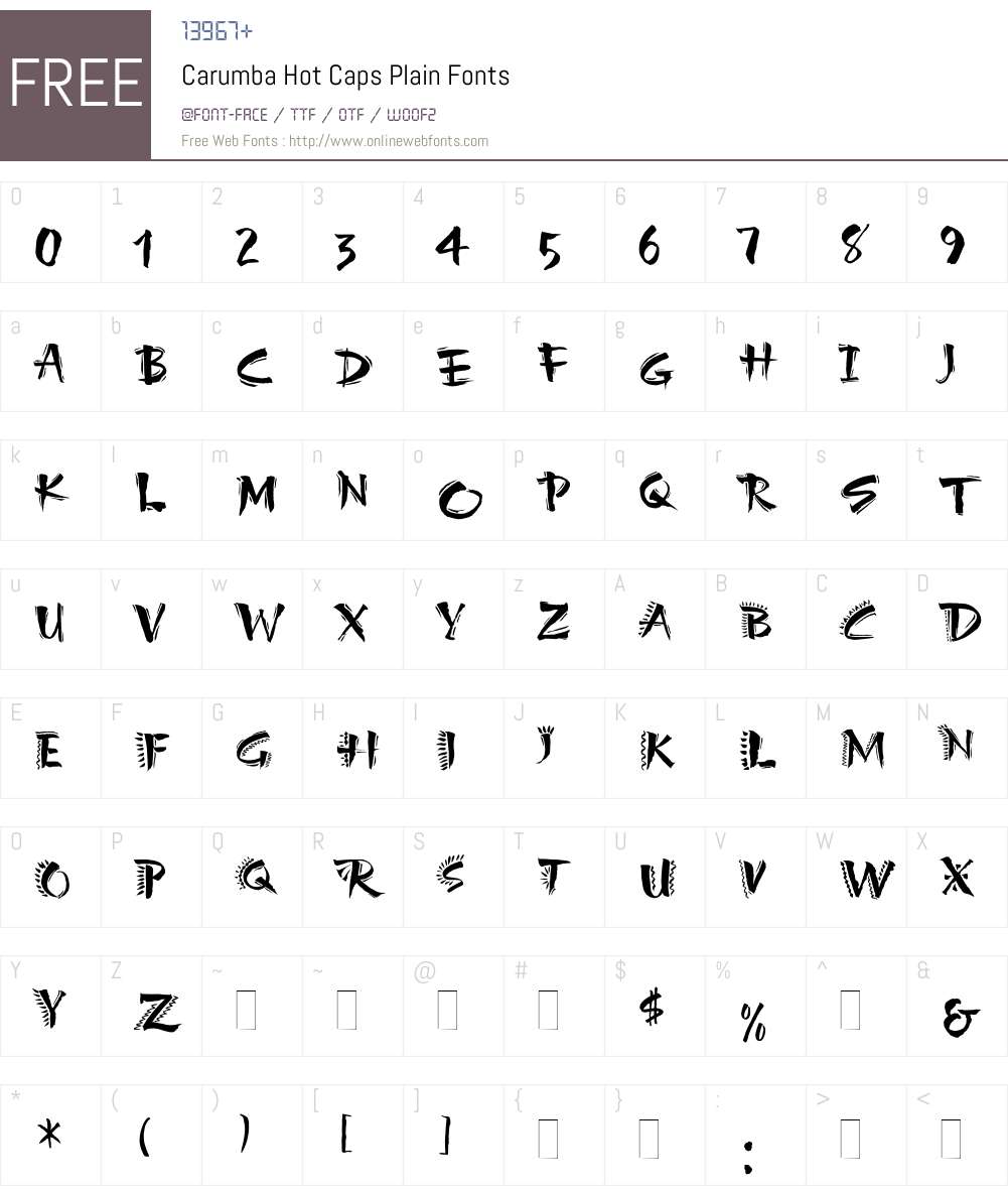 Carumba Hot Caps Font Screenshots