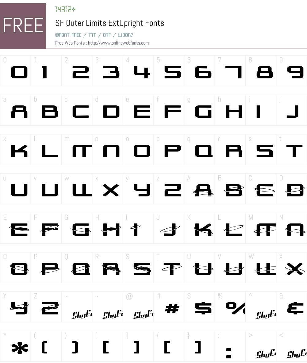 SF Outer Limits ExtUpright Font Screenshots