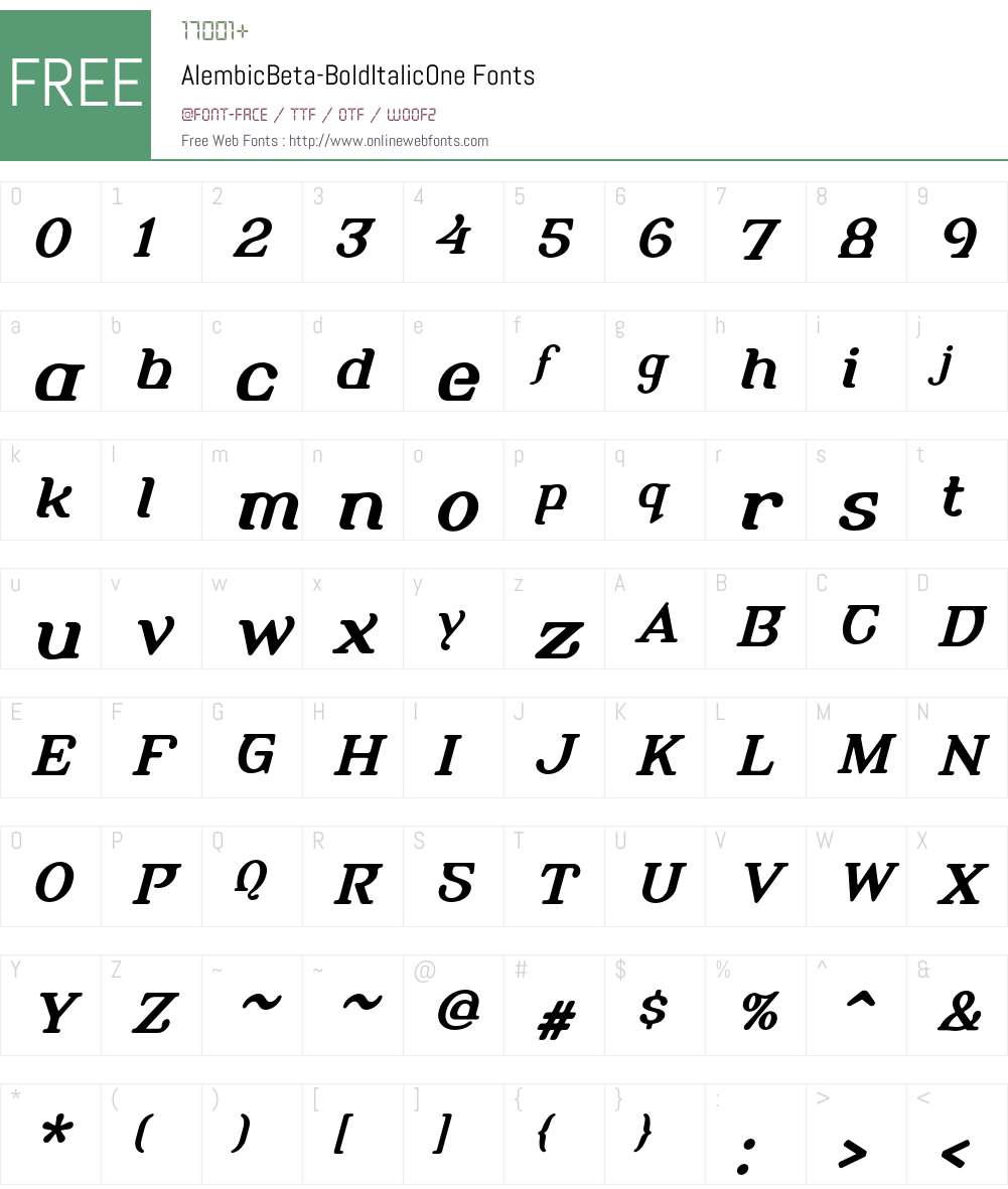 AlembicBeta Font Screenshots