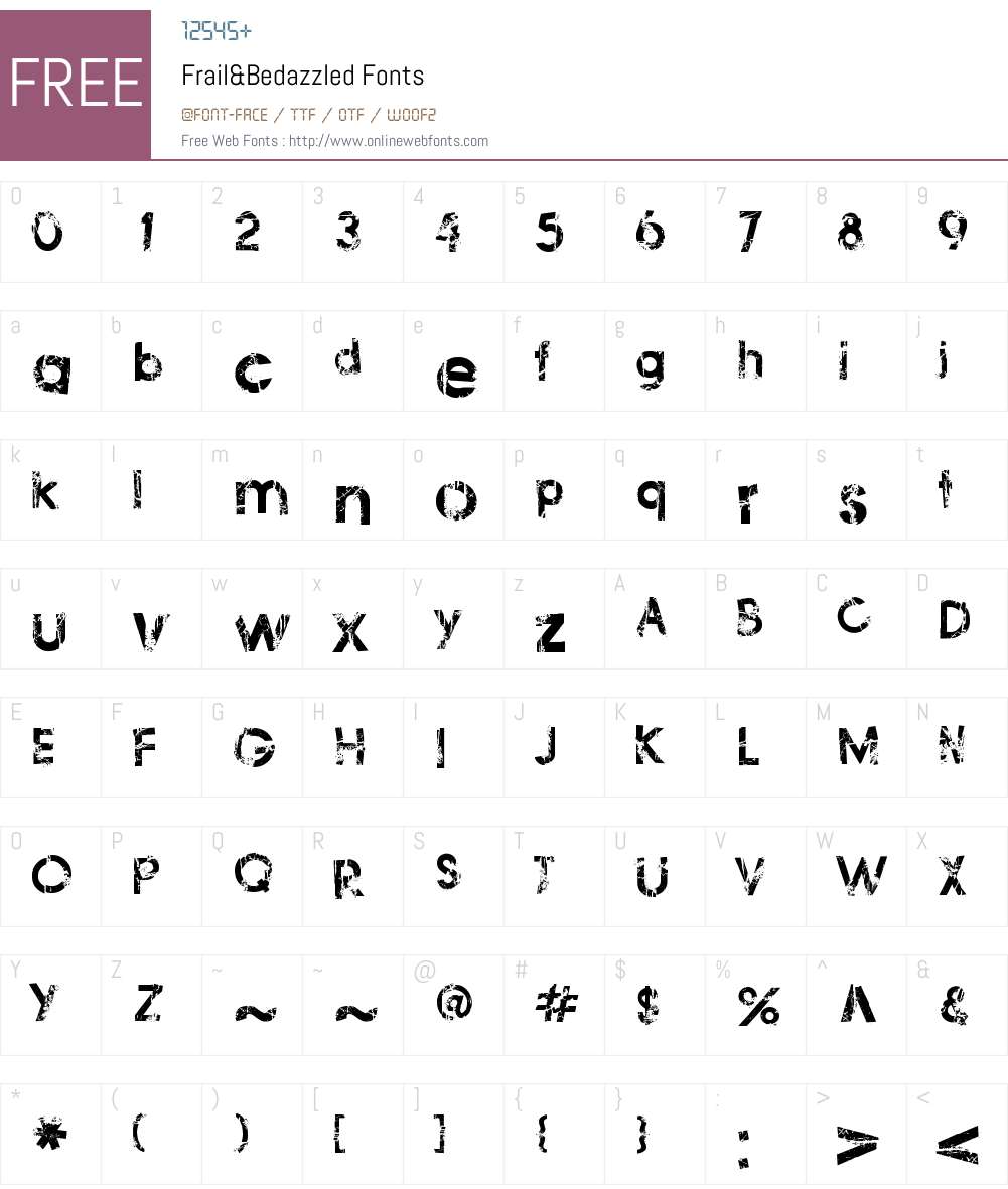 Frail&Bedazzled Font Screenshots