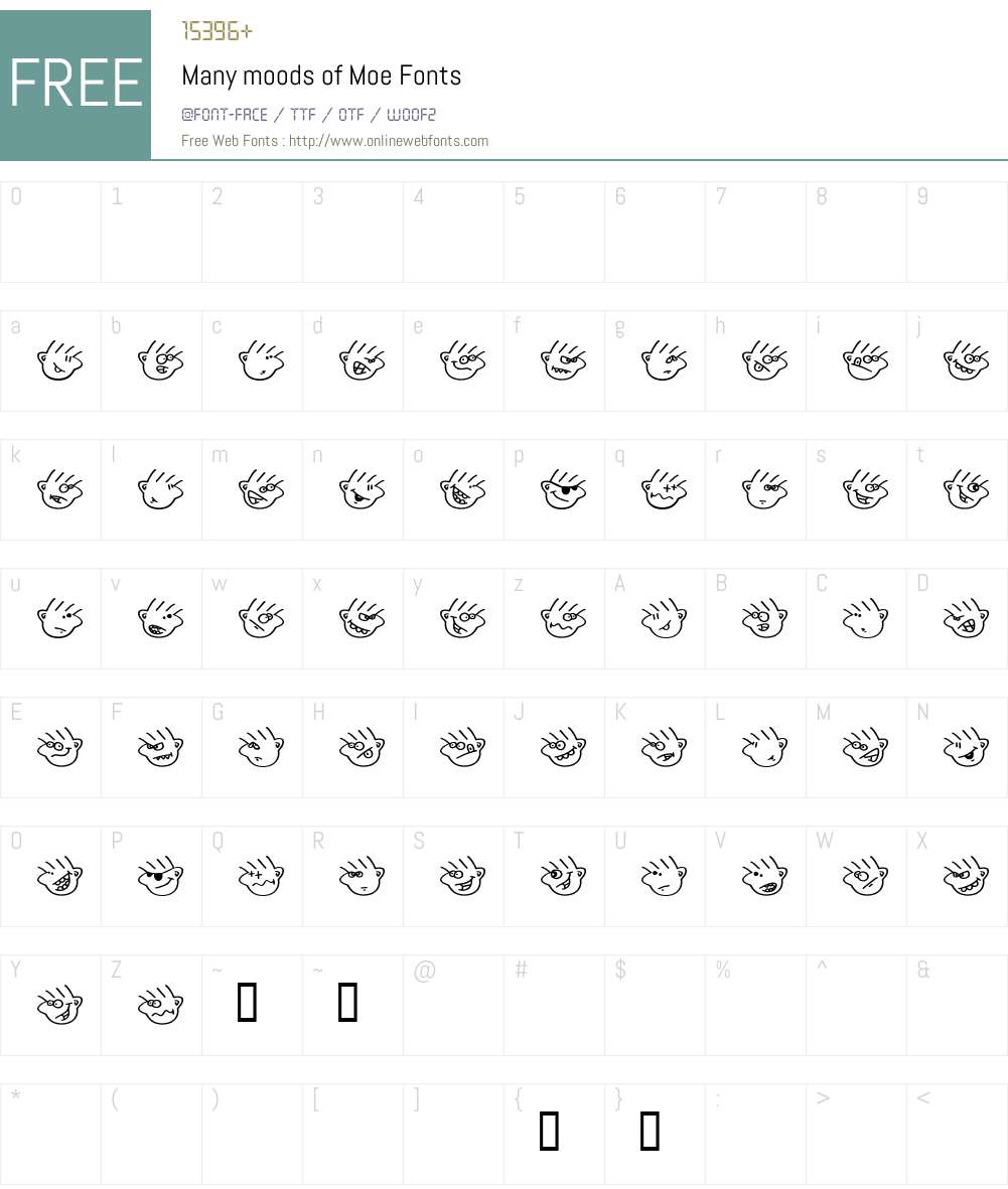 Many moods of Moe Font Screenshots