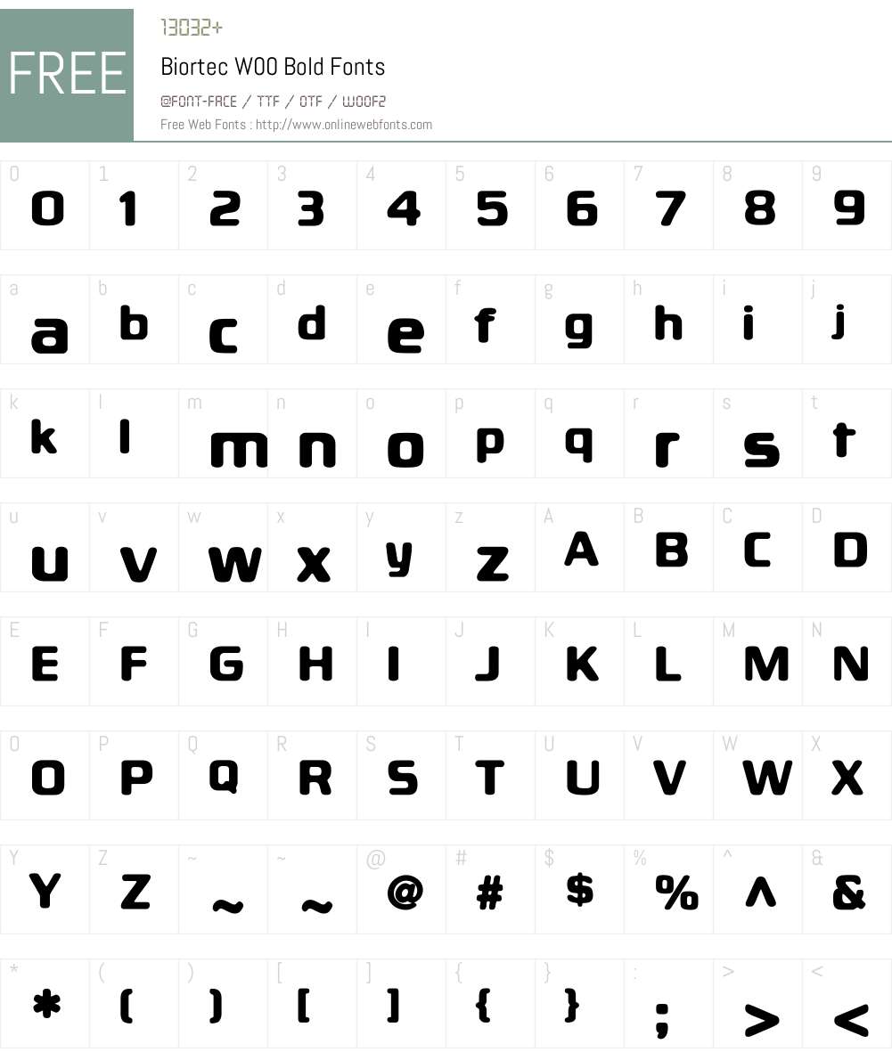 BiortecBold Font Screenshots