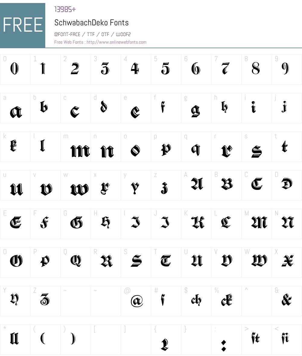 SchwabachDeko Font Screenshots