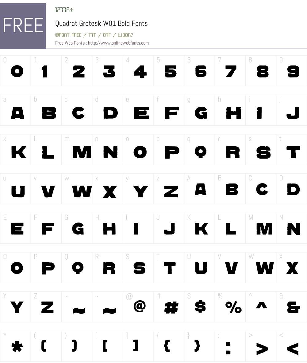 QuadratGroteskW01-Bold Font Screenshots
